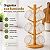 Jogo 6 Xícaras De Vidro 90ml e 230ml Com Suporte Bambu Café Cappuccino Chá Mek - Imagem 4