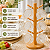 Jogo 6 Xícaras De Vidro 90ml e 230ml Com Suporte Bambu Café Cappuccino Chá Mek - Imagem 3
