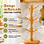 Jogo 6 Xícaras De Vidro 90ml e 230ml Com Suporte Bambu Café Cappuccino Chá Mek - Imagem 2