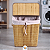 Cesto De Roupa Suja Bambu Grande Com Divisória Tampa Dobrável 60x38x30 MEK - Imagem 2