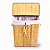 Cesto De Roupa Suja Bambu Grande Com Divisória Tampa Dobrável 60x38x30 MEK - Imagem 9