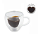 CANECA PAREDE DUPLA 220ML VIDRO  CORACAO - Imagem 1