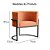 Poltrona Luna Base Metálica Preta - Sued Veludo Terracota - Imagem 5
