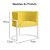 Poltrona Decorativa Luna Base Metálica Branca - Amarela - Imagem 3