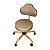 Cadeira Mocho Plus Encosto Alto  - Courissimo Dourado - Base Giratória Dourada - Imagem 4