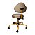 Cadeira Mocho Plus Encosto Alto  - Courissimo Dourado - Base Giratória Dourada - Imagem 5
