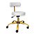 Cadeira Mocho Slim Branco  para Clinicas  -  Base Giratória Dourada - Imagem 1