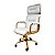 Poltrona Presidente WOOD Off-White - Madeira Clara - Base Dourada Giratória - Imagem 2