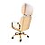 Poltrona Presidente WOOD Off-White - Madeira Clara - Base Dourada Giratória - Imagem 3