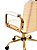 Poltrona Presidente WOOD Off-White - Madeira Clara - Base Dourada Giratória - Imagem 4