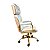 Poltrona Presidente WOOD Off-White - Madeira Clara - Base Dourada Giratória - Imagem 5
