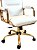 Poltrona Presidente WOOD Off-White - Madeira Clara - Base Dourada Giratória - Imagem 6