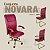 Conjunto de Cadeira Escritório Novara Presidente + 2 Presidente Fixa - Marsala - Imagem 1