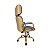 Poltrona Presidente WOOD - Couro Sintético Ibiza Cinza - Base Giratória Dourada - Imagem 5