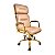 Cadeira Escritório Presidente WOOD - Courissimo - Base Giratória Dourada - Imagem 1