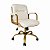 Poltrona Diretor WOOD -OFF-WHITE - Base Giratória Dourada - Imagem 1