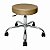 Cadeira Mocho Banqueta Giratória Profissional – Base Cromada - Dourado - Imagem 1
