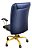 Poltrona Presidente Giratória Novara Com Base Dourada - Azul-marinho - Couro sintético - Imagem 4