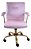 Cadeira Escritório Diretor Rosa Claro Base Giratória Dourada - Imagem 2