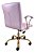 Cadeira Escritório Diretor Rosa Claro Base Giratória Dourada - Imagem 5
