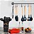 Jogo 12 Peças Utensílios Silicone Colher Espátula Preto - Imagem 5