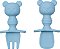 Kit Talheres Silicone Ursinho -Azul, Buba - Imagem 1
