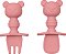 Kit Talher Bebê Silicone Ursinho Buba Garfo Colher Proteção - Rosa - Imagem 1