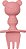 Kit Talher Bebê Silicone Ursinho Buba Garfo Colher Proteção - Rosa - Imagem 4
