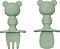 Kit Talheres Silicone Ursinho -Verde, Buba - Imagem 1
