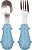 Kit Talheres em Silicone e Aço Inox - Buba, Dino, Azul - Imagem 1