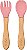Kit Talheres em Silicone e Bambu - Buba, Rosa - Imagem 1