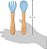 Kit Talheres em Silicone e Bambu - Buba, Azul - Imagem 3
