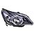 Farol do agile 2009 a 2014 e montana de 2011 a 2021 chevrolet do lado esquerdo na cor preto anel cromado cod 20069 - Imagem 1