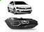 Farol polo e virtus volkswagen de 2018 a 2022 lado esquerdo manual cromado com friso preto e meia luz - Imagem 1
