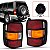 Lanterna pajero mitsubishi de 1998 a 2000 traseira lado direito tricolor com aro preto soquete triângulo três portas - Imagem 1
