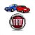 Emblema da grade palio e uno way fiat de 2004 a 2011 vermelho tipo zoiao - Imagem 1