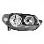 Farol palio fiat de 2004 a 2015 lado esquerdo preto com anel cromado tipo zoiao H7 H7 - Imagem 2