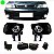 Kit de farol auxiliar palio weekend e siena fiat de 2001 a 2003 cinza modelo zoiao com grade e botão - Imagem 1