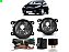 Kit de farol auxiliar 307 peugeot de 2007 a 2012 sem moldura cromada com lente de vidro e botão universal - Imagem 1