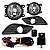 Kit de farol focus sedan ford de 2009 a 2013 auxiliar com grade e aro cromado com botão unidade - Imagem 2