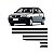 Friso gol volkswagen de 1999 a 2005 lateral preto geração três ponteira para choque duas portas bicolor seis peças - Imagem 1