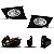 Kit de farol auxiliar fit honda de 2007 a 2008 preto com grade - Imagem 2