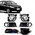 Kit de farol auxiliar gol geração cinco volkswagen de 2009 a 2012 com grade e aro cromado - Imagem 1