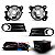 Kit de farol auxiliar gol geração cinco volkswagen de 2009 a 2012 com grade e aro cromado - Imagem 2