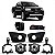 Kit de farol auxiliar triton mitsubishi de 2011 a 2012 preto com moldura - Imagem 1