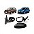 Retrovisor externo sandero e logan renault de 2014 a 2024 lado esquerdo preto liso com controle manual e capa - Imagem 1