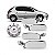 Kit maçaneta e tampa de combustível 206 peugeot de 1998 a 2010 cromado acetinado quatro portas - Imagem 1