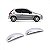Maçaneta 206 e 207 peugeot de 1998 a 2010 cromada acetinada par - Imagem 1