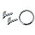 Kit maçaneta gol volkswagen de 1999 a 2005 cromado bicolor geração 3 ponteira para choque 2 portas - Imagem 1