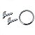 Kit maçaneta gol volkswagen de 1999 a 2005 cromado bicolor geração 3 ponteira para choque 2 portas - Imagem 2